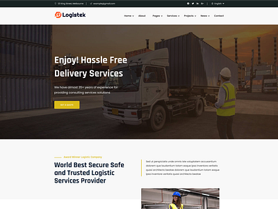 Efficient Transportation & Logistics Website UI Design 3d animation branding design graphic design illustration landing page design logisitcs website logo motion graphics transportation website ui uiux design vector