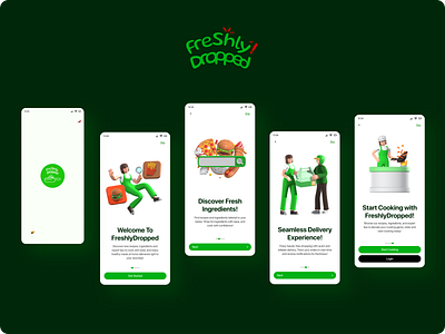 FreshlyDropped; a food recipes and ingredients delivery company app design fake clients food food ingredients freshlydropped graphic design mobile app design order recipes ui ux design web design