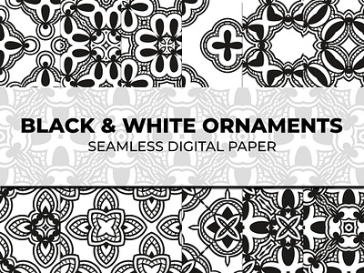 Black & White Ornaments Digital Paper black white black white digital paper digital paper seamless digital paper