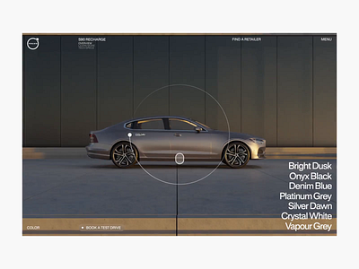 Volvo S90 Recharge 3d animation blender car minimal motion ui ux web webdesign