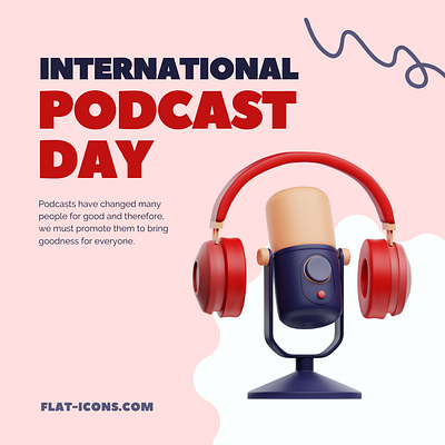 International Podcast Day 3d branding design graphic design illustration