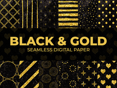 Black & Gold Digital Paper black gold digital paper seamless digital paper