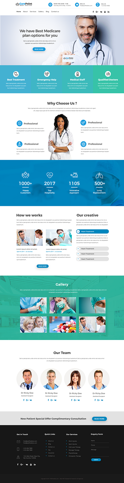 Medical Hospital website graphic design