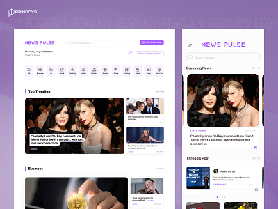 News Pulse - News Landing Page branding design landing page news news landing news landing page news web news website ui uiux uiuxdesign ux web design web uiux design website