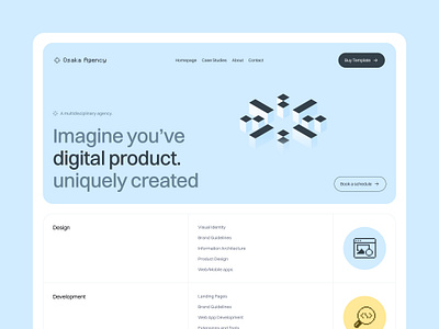 Osaka Agency - Homepage agency template animation blue colorfull design illustration landing template ui ui design ux ux design