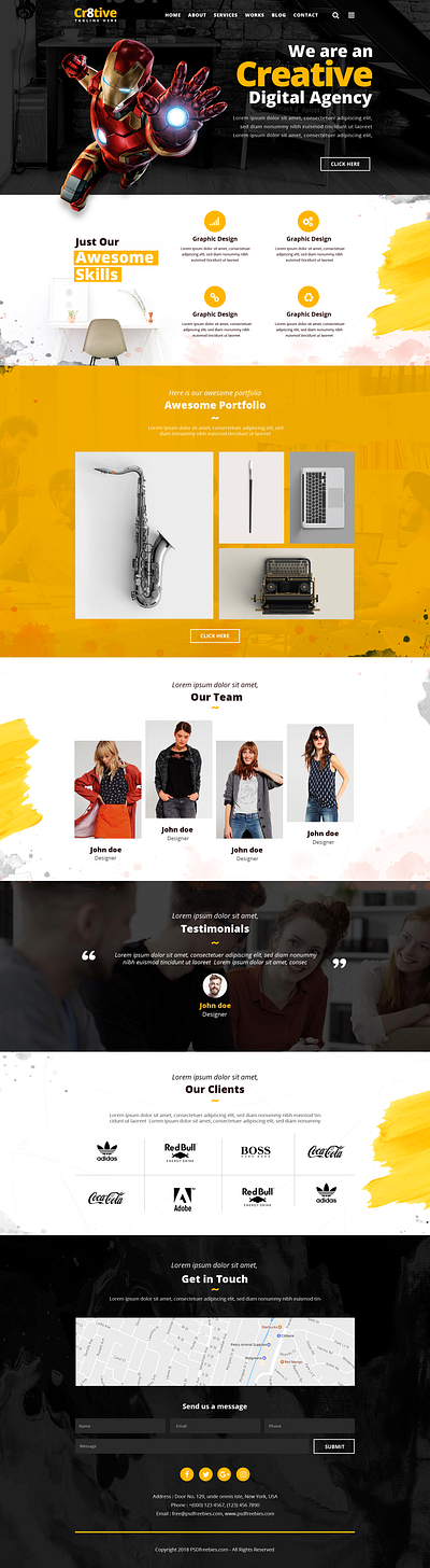 Creative Agency Portfolio website 3d ui