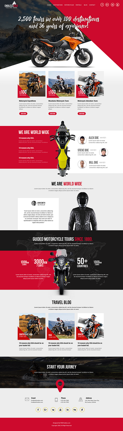 Motorcycle Expedition Company Website graphic design ui