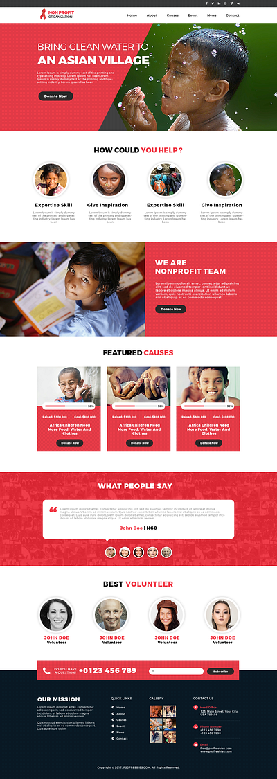 Non-Profit Organization website graphic design ui