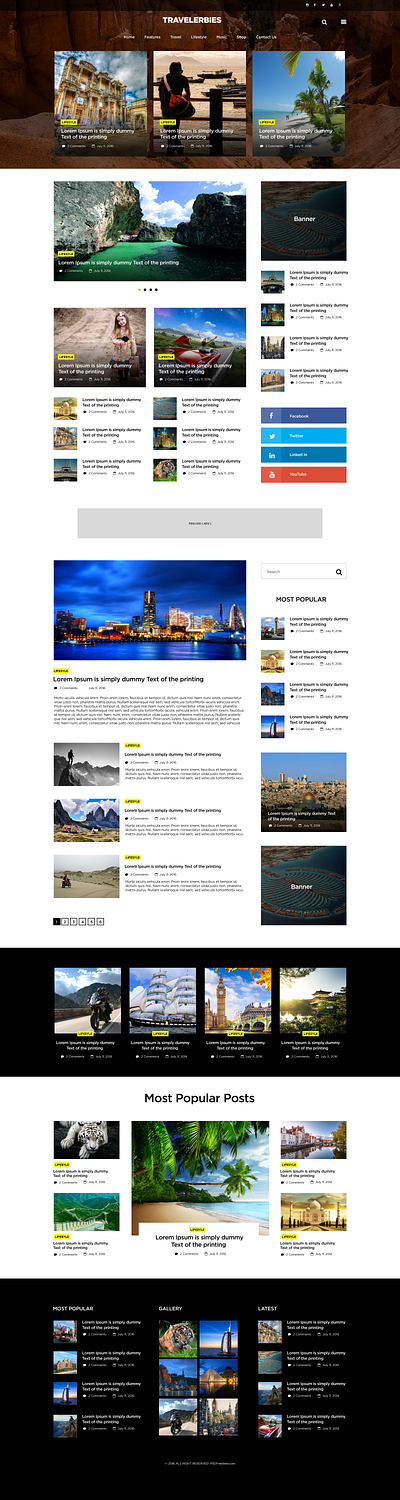 Travel Blog and Magazine website graphic design motion graphics ui