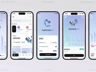 Domain Marketplace android app application clean crypto domains ios marketplace mobile app uiux