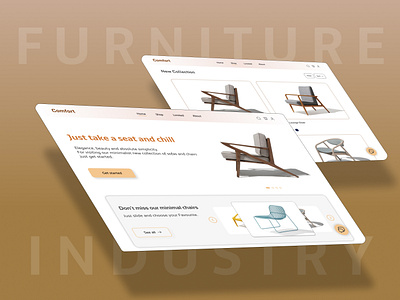 Minimal Furniture Web Design furniture landing page minimal design productdesign uiux userinterface visual design web design