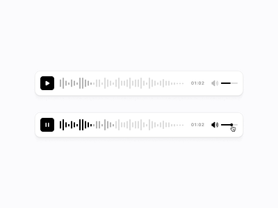 Audio Block audio block card controls interaction seekbar ui ux volume
