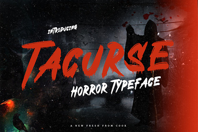 Tacurse - Horror Font blood bold brush dark event fear frightening ghost gothic halloween horror monster nightmare scare scary tagline zombies