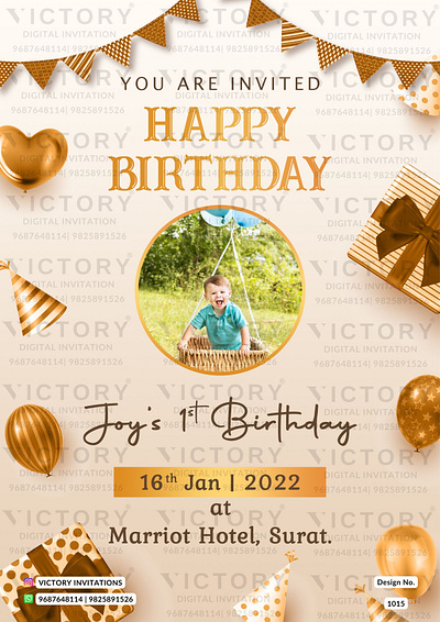 Birthday Party Invitation card in balloon theme 1015 birthday graphic design illustration motion graphics photoshop