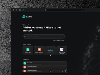 ASK AI Chatbot UI ai ai chatbot chat chatbot chatting dark theme dark ui design inspiration ui ux web ui website