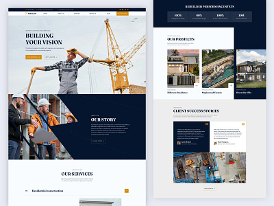 Rebuilder - Construction Company Website builder building house construct contractor contruction design elementor framer noocode responsive design themeforest ui web design webflow