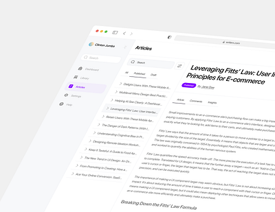 WriteX Dashboard design figma pro productdesign ui ux