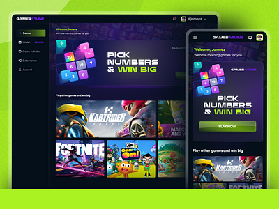 Game4Tune - Online Gaming gaming product design ui uiux design