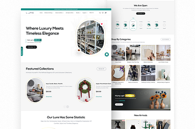 Ecommerce Landing Page | Shopify design ecommerce ecommerce website home decor homepage landing page luxury website shopify ui website website ui