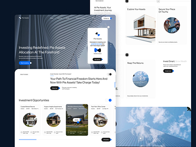 Pie Assets - Investment Platform Web agent assets capital capitalization chain clean consulting decentralized asset funding investment modern design real estate real estate investing real world assets saas startup token ui ux web design website