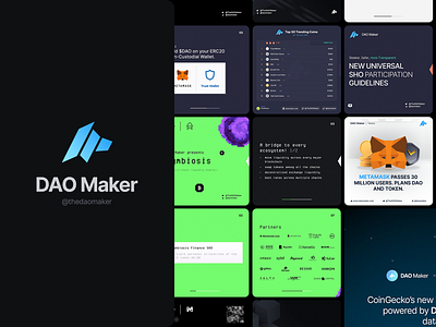 Social Media Design for DAO Maker. blockchain branding cryptobranding cryptocurrency dailyposts dao daomaker graphicdesign instagramdesign motion graphics socialmediadesign web3