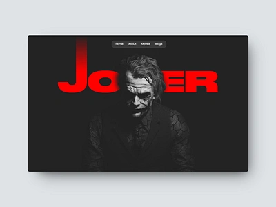 Joker website concept. clean concept dark design graphic design minimalist