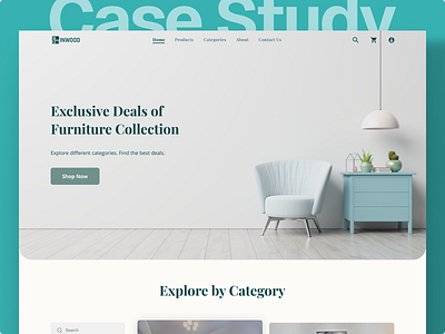 eCommerce Website - Case Study app design branding case study ecommerce case study figma download free figma file freebie furniture landing page furniture web design landing page ui ux ux case study web web app design web design web design work process web page case study