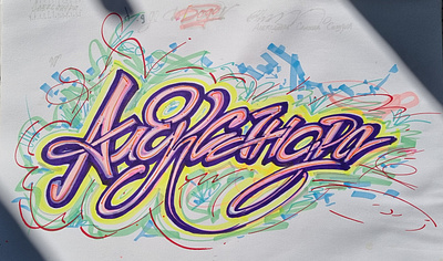 Aleksandra calligraphy hand drawn illustration lettering name