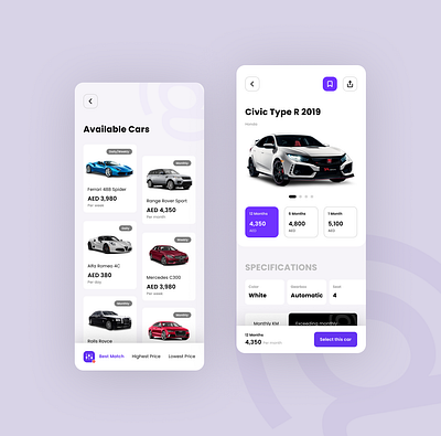 Car Rental App Ui Design car app ui car rental app design rental app ui ui ui design ux