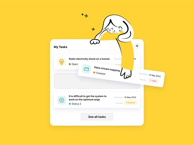 Illustration for Picc Solution, Tasks Manager | Lepshey bright color clean dashboard data design girl illustration product product design services sketch startup tasks tasks manager ui vector verctor illustration web platform yellow