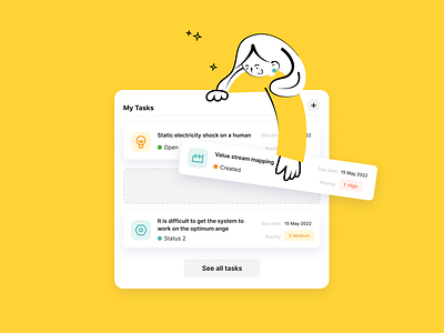 Illustration for Picc Solution, Tasks Manager | Lepshey bright color clean dashboard data design girl illustration product product design services sketch startup tasks tasks manager ui vector verctor illustration web platform yellow