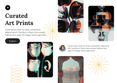 Curated art prints graphic design ui