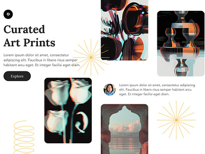 Curated art prints graphic design ui