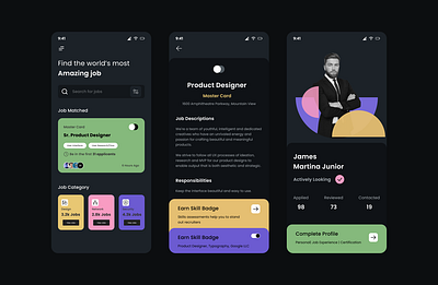 Job Finding App Ui Design app ui job app job app ui job finding app ui ui design ux ux design