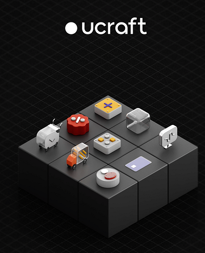 Ucraft | e-Commerce icons animation 3d animation cine design graphic design motion graphics