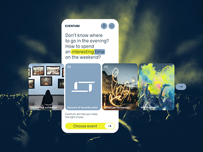 Eventum - Mobile App Design app booking clean concert design event mobile app events mobiledesign music party ticket ui uiux