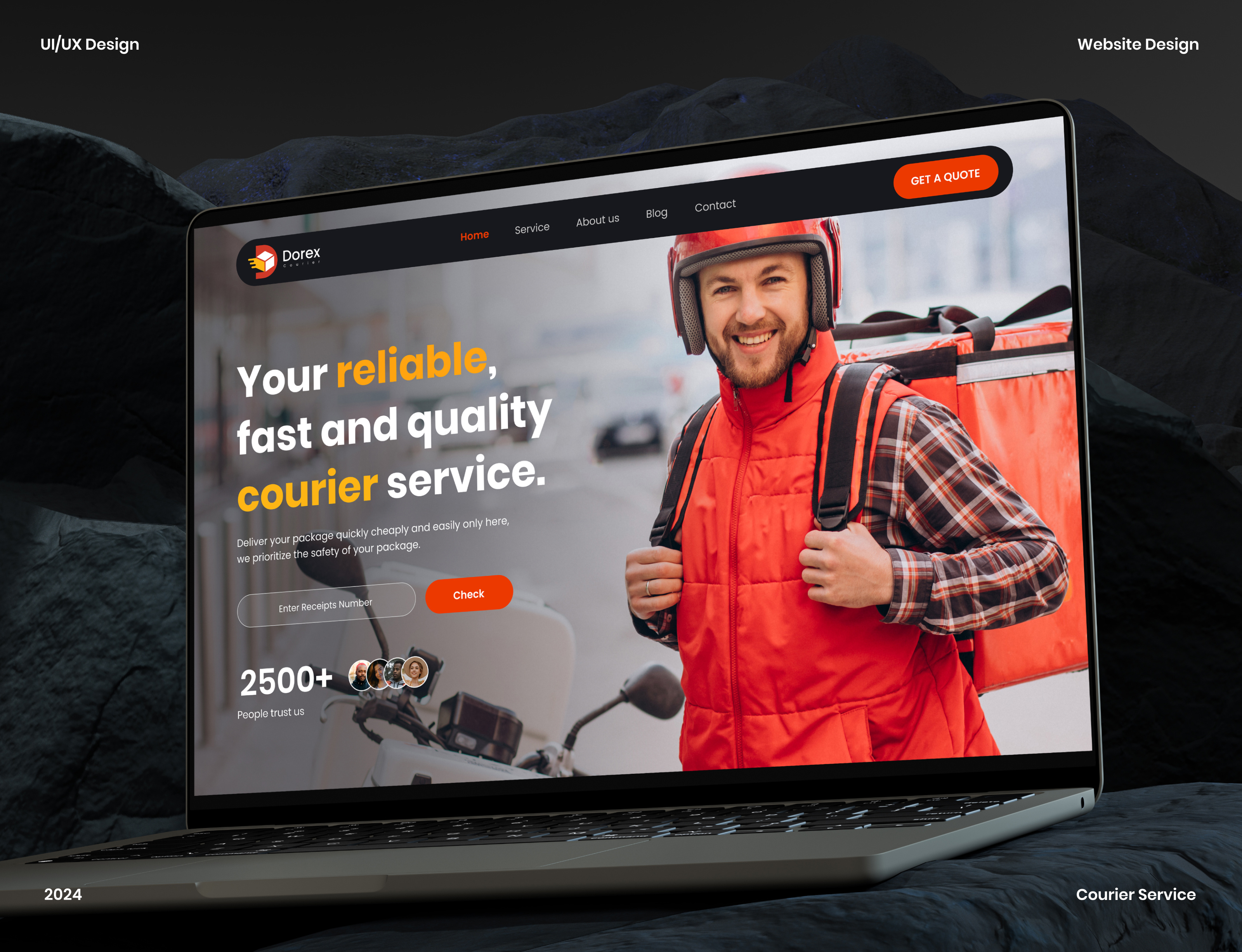 Courier Shipping Service Website UI Design courier courier service courier website figma landing page design landing page ui shipping shipping website ui ui ux uiux ux website website ui website ui design