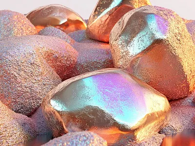 iridescent rocks graphic design