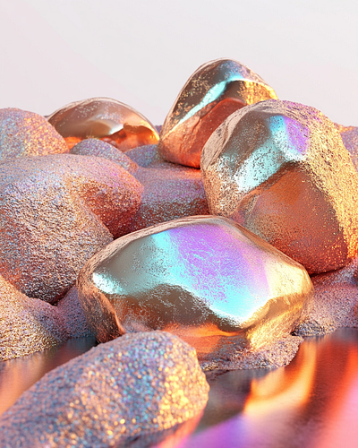 iridescent rocks graphic design