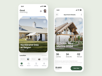 Real estate App app app design design minimal real estate sajon ui ux