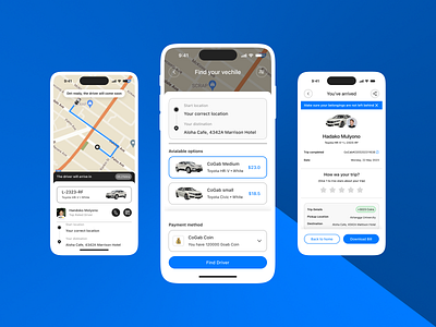 Taxi iOS application app concept design mobile shot ui ux