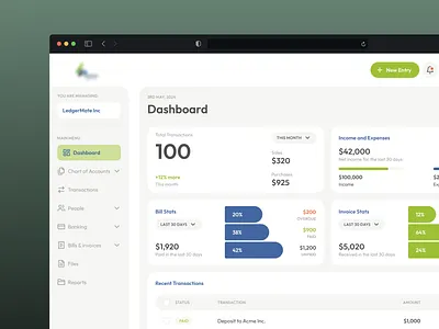 An Accounting dashboard accounting dashboard saas webapp