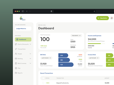 An Accounting dashboard accounting dashboard