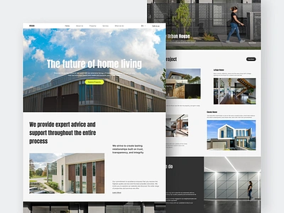 Real Estate Landing Page app clean design fireart home images properties ui ux web