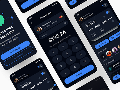 Fintech App Dark Mode dribblers fintech app design mobile app design uidesign uiux user experience