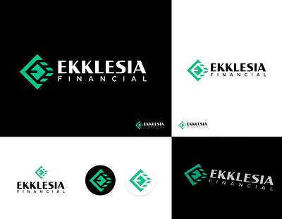 Ekklesia Financial black brand design branding financial green identity logo logo design logo designer mark neon sharp simple