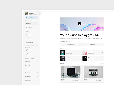 SuitePro - White mode. design framer ui web design