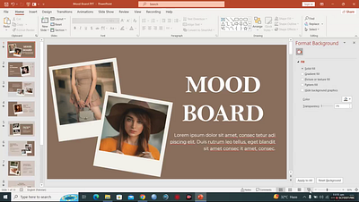 Mood Board Minimal Power point design animation branding graphic design moodboard motion graphics powerpoint ppt template