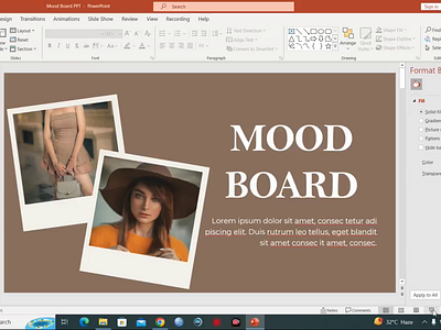 Mood Board Minimal Power point design animation branding graphic design moodboard motion graphics powerpoint ppt template