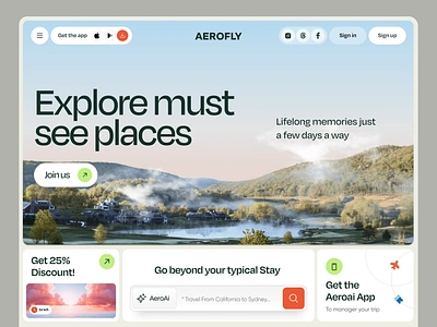 Aerofly Website afghanistan ai app design interface product service startup travel travel landing page travel website trip ui ux web website yasir